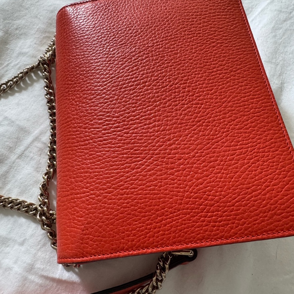 Gucci Orange Mini Bag with Gold Chain - Picture 8 of 10